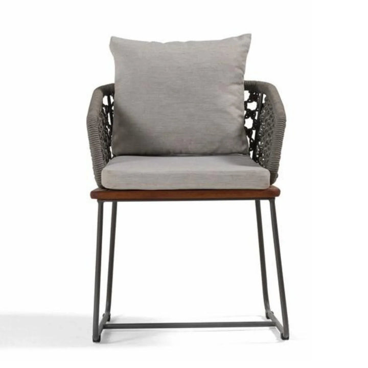 Adelyn Outdoor Rope 2-Piece Patio Chairs With Wooden Base