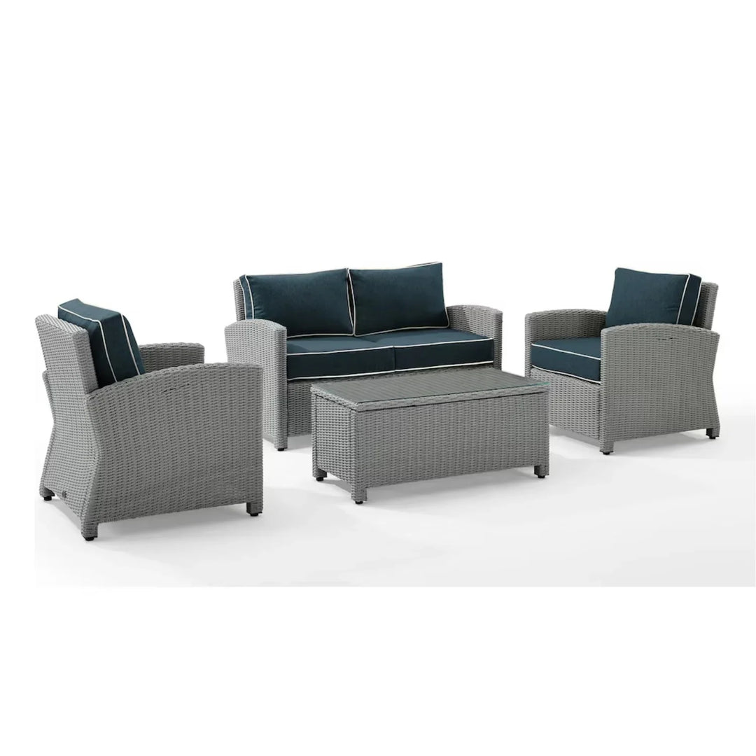 Zoe 4 Pieces Patio Furniture Set, Outdoor Sectional Sofa