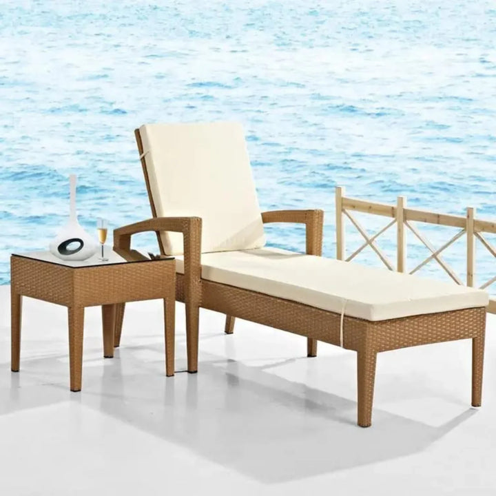 Winslet Outdoor Wicker Lounge Chair With Side Table
