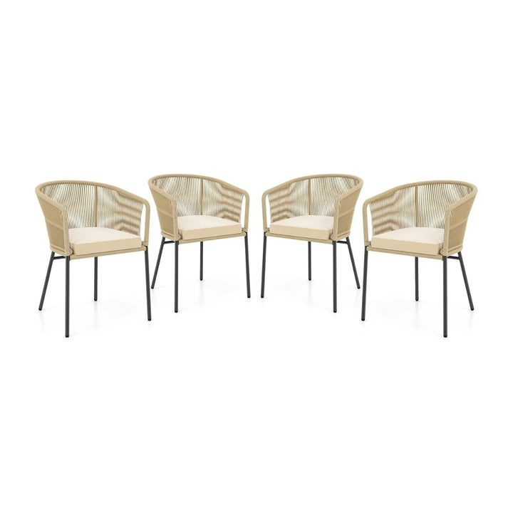 Ruby 4-Piece Outdoor Rope Patio Dining Chairs