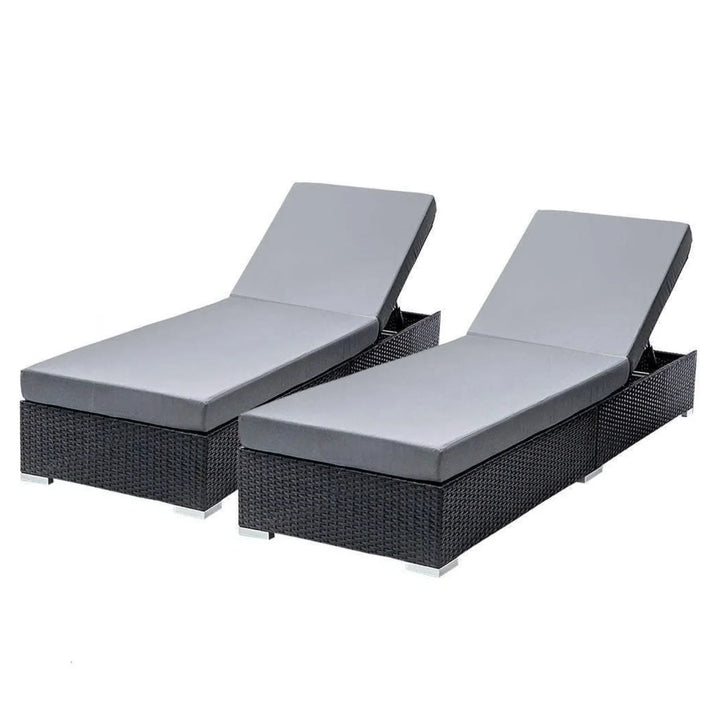 Zoya Outdoor 2-Piece Chaise Lounge Chair with Adjustable Settings and Cushions