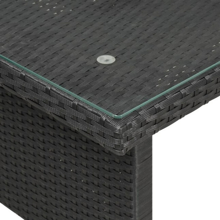 Zuzanna 5-Piece Wicker Patio Conversation Set (Dark Brown/ Cyan Blue)