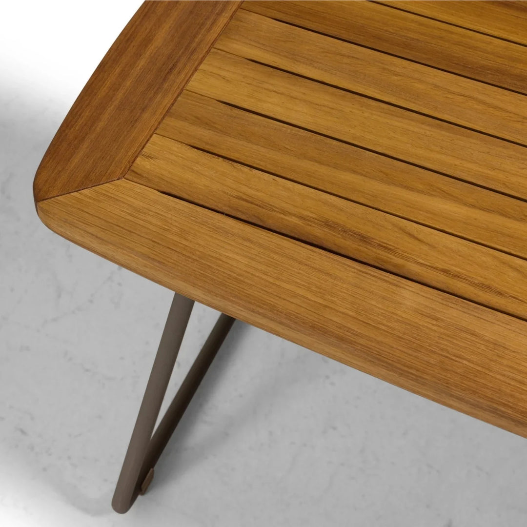 Isabeau Outdoor Rope Loveseat Sofa Set With Wooden Top Table