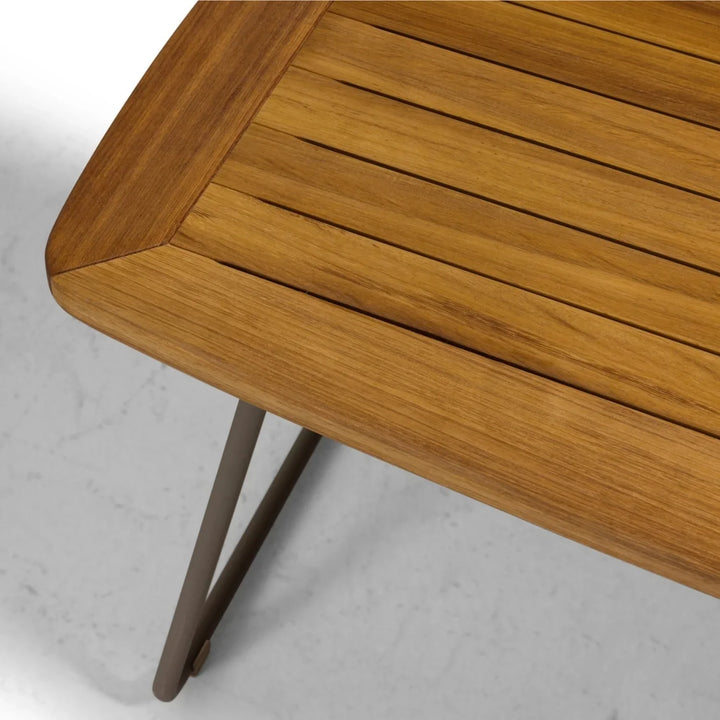 Isabeau Outdoor Rope Loveseat Sofa Set With Wooden Top Table