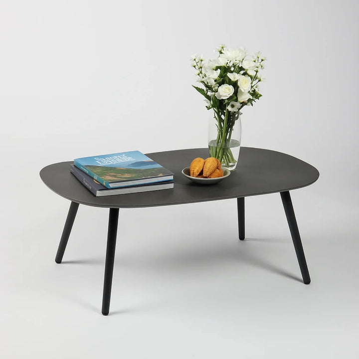 Raelynn Outdoor Rope 4-Piece Patio Sofa Set with Glass Top Table (Grey)