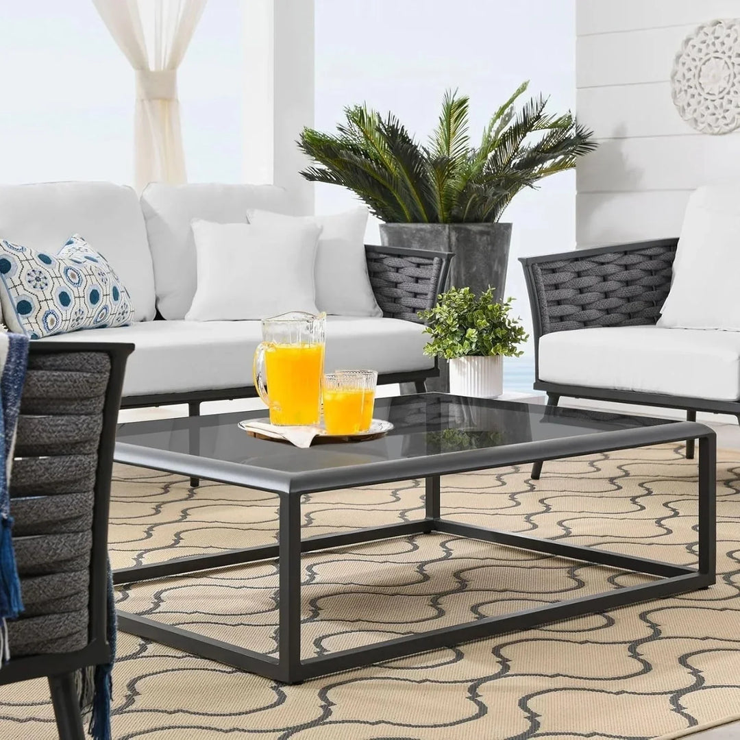 Tomoko 6-Piece Outdoor Rope Sofa Set (Grey & White)