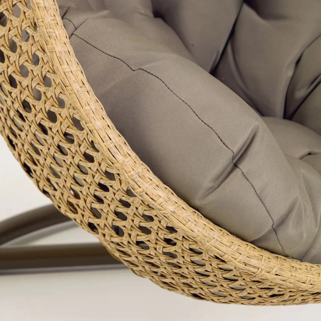 Consuelo Egg Swing Chair (Beige and Dark Grey)