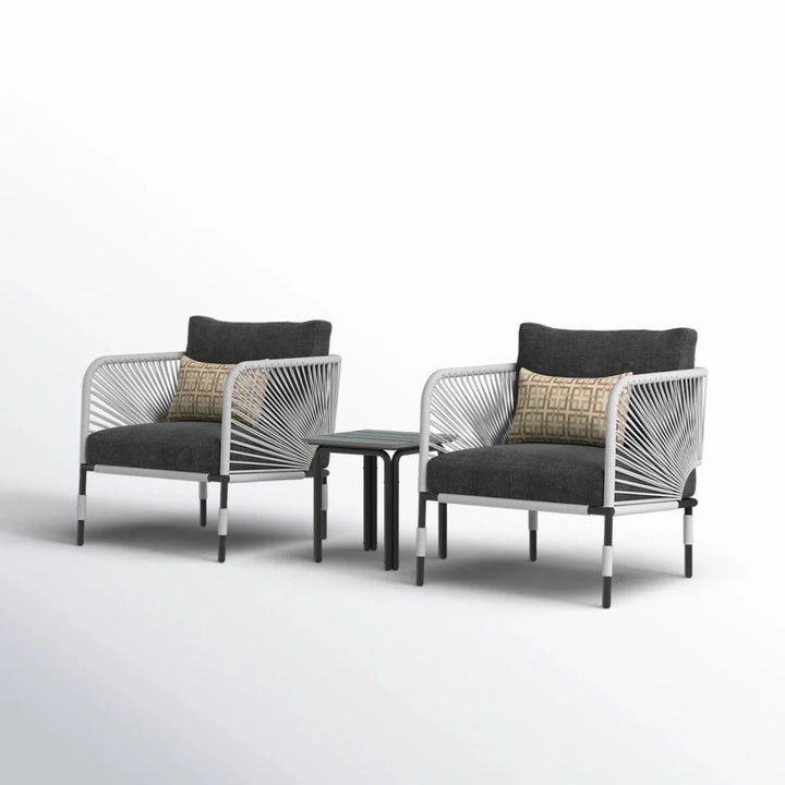 Graciela 3 Piece Garden Outdoor Rope Patio Set