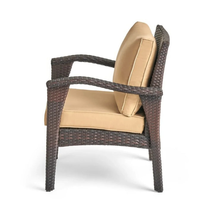 Yoko Brown 8 Seater Outdoor Wicker Conversation Set