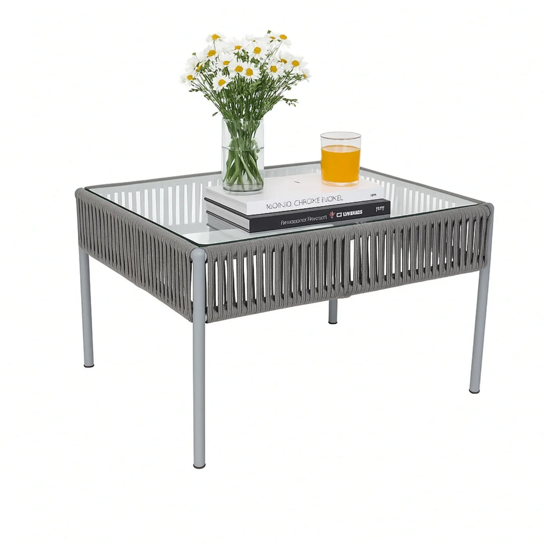 Falguni Outdoor 4 Piece Modern Woven Rope Sofa Set