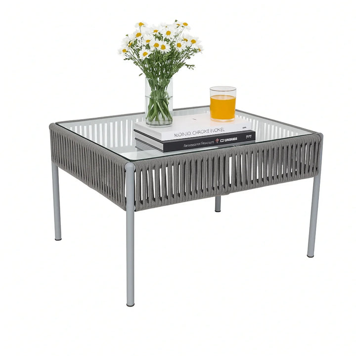 Falguni Outdoor 4 Piece Modern Woven Rope Sofa Set