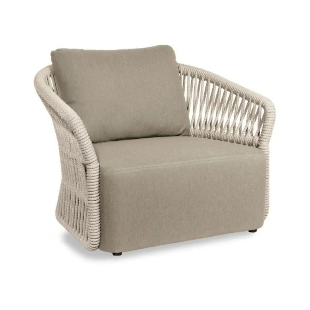 Aurelia 4-Piece Outdoor Braid & Rope Sofa Set (Beige & Dark Cream)