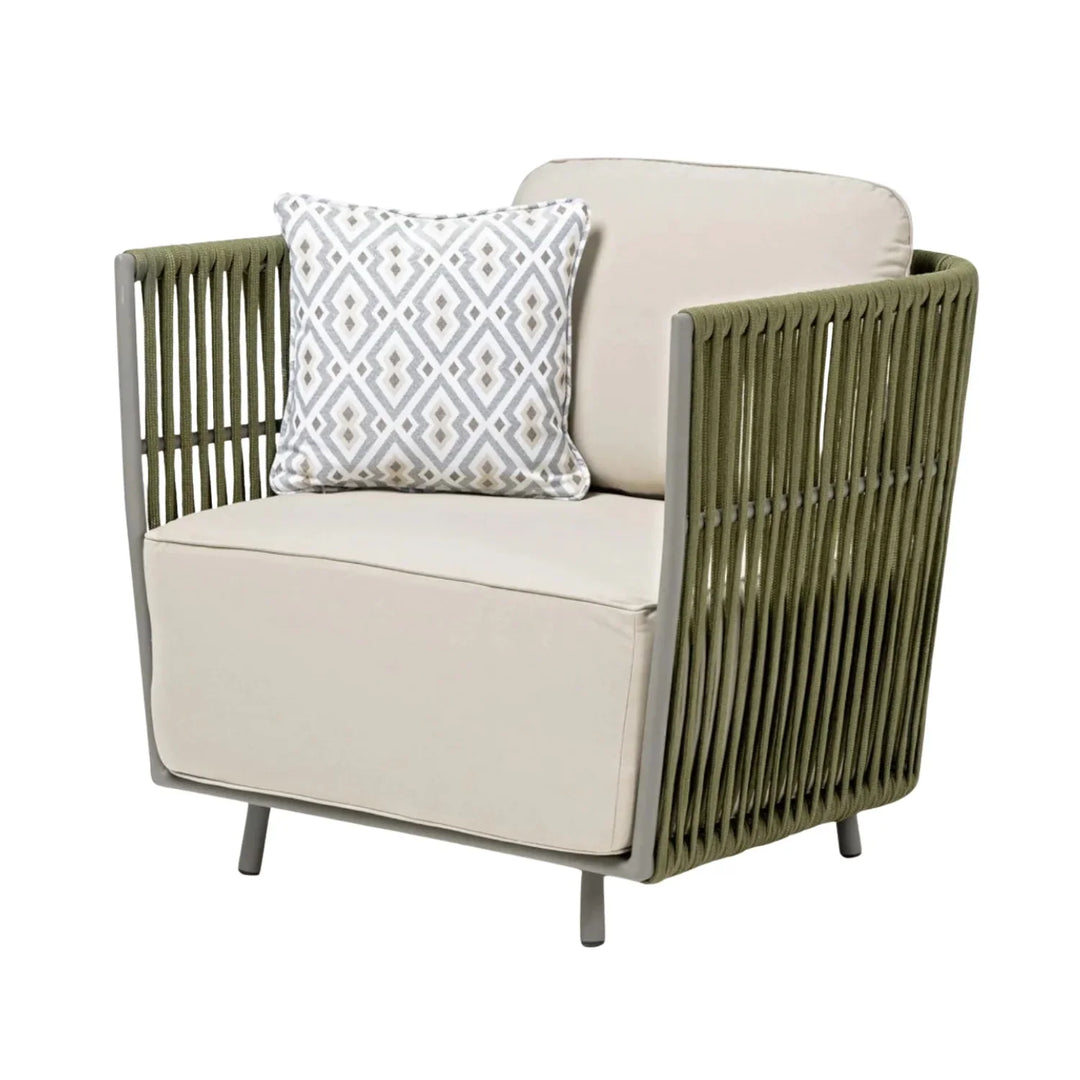 Alma All-Weather Rope 5 Seater Sofa Set With Glass Top Table