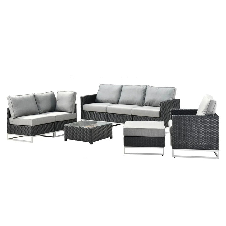 Norberta Outdoor Rattan Wicker 7-Seater Sofa Set