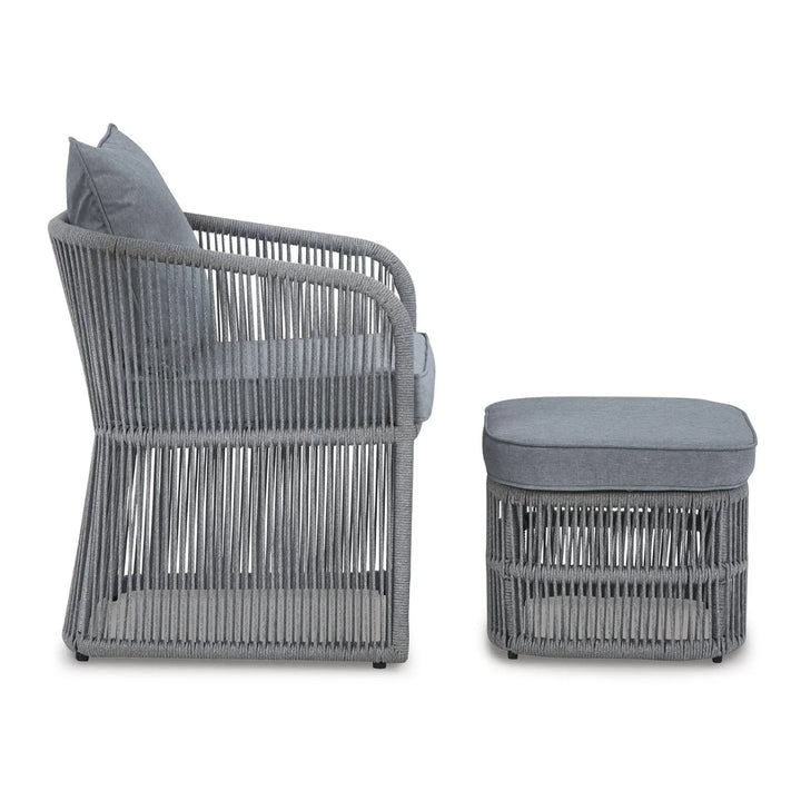 Chhaya Outdoor 3 Piece Rope Patio Sofa Set (Grey)