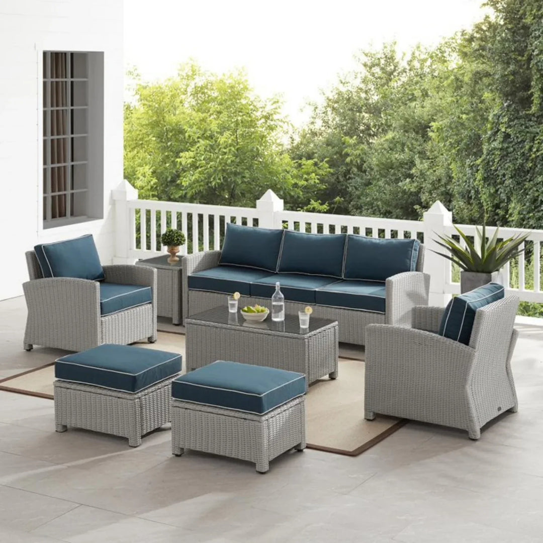 Vittoria 7 Piece Outdoor Wicker Conversation Furniture Set