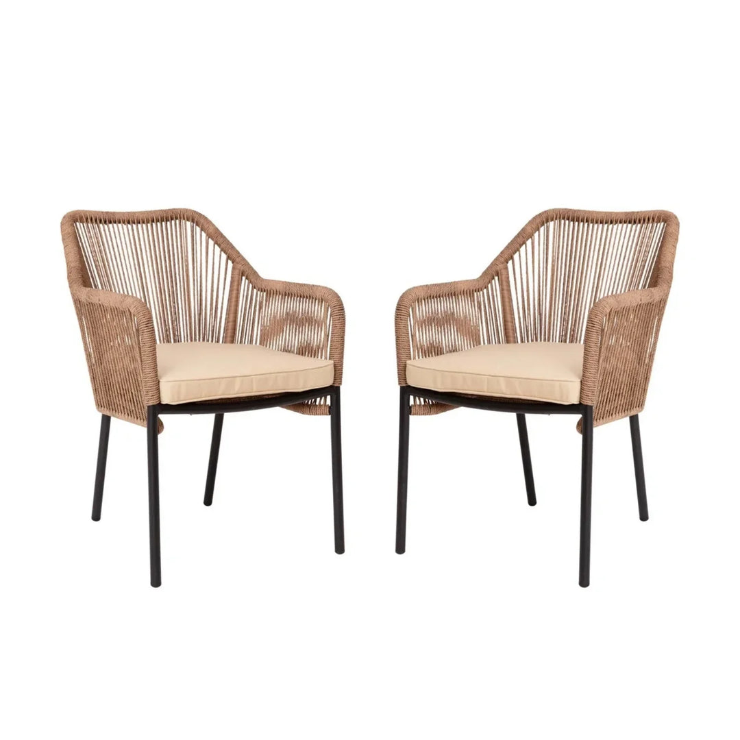 Sonal 2-Piece Outdoor Rope Patio Dining Chairs