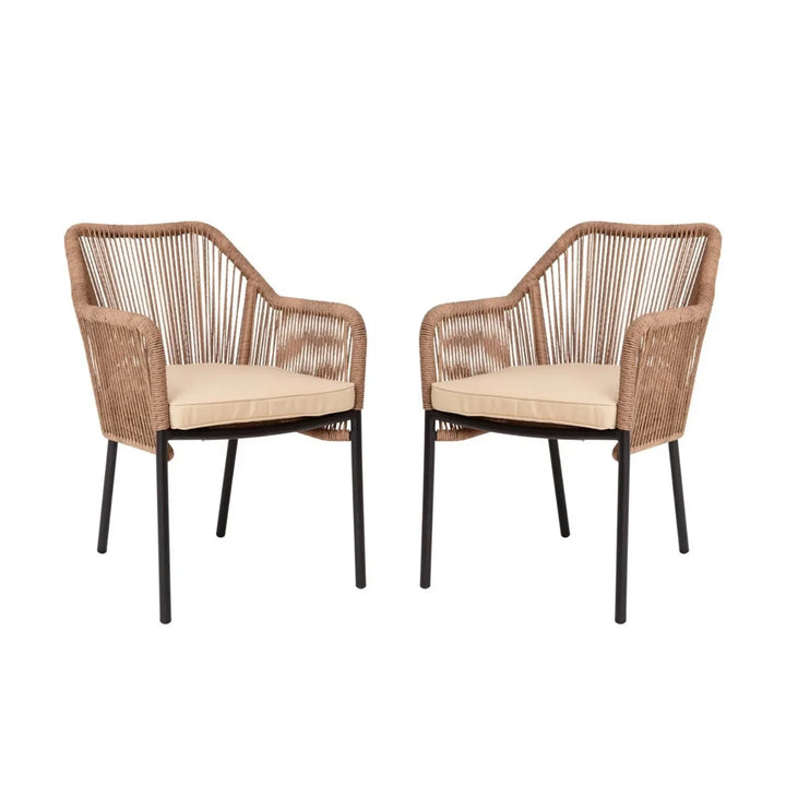 Sonal 2-Piece Outdoor Rope Patio Dining Chairs