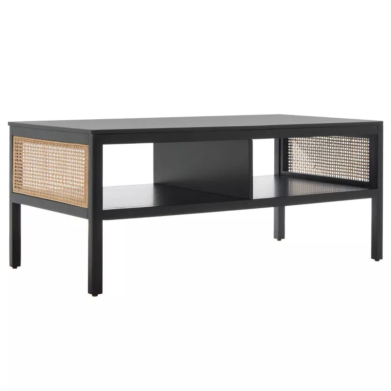 Cheslava Mango Wood Coffee Table for Living Room | Side Cane Work