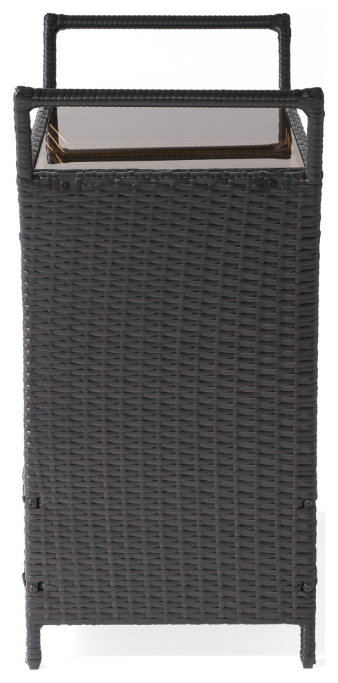 Gerrit Outdoor Patio Bar Serving Cart (Dark Brown)