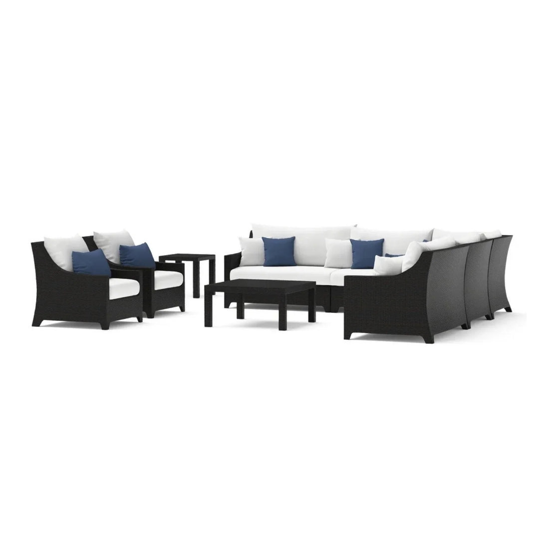 Saba All Weather Outdoor Wicker Garden L-Shape Sectional Conversation Set