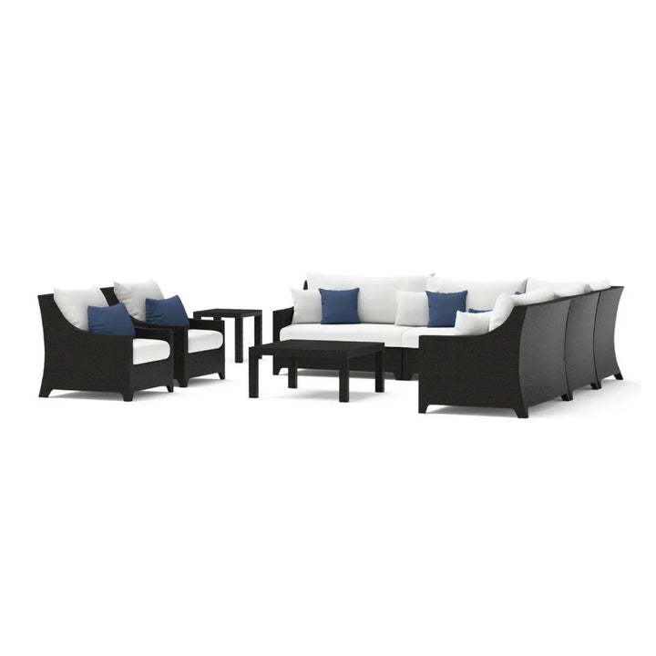 Saba All Weather Outdoor Wicker Garden L-Shape Sectional Conversation Set