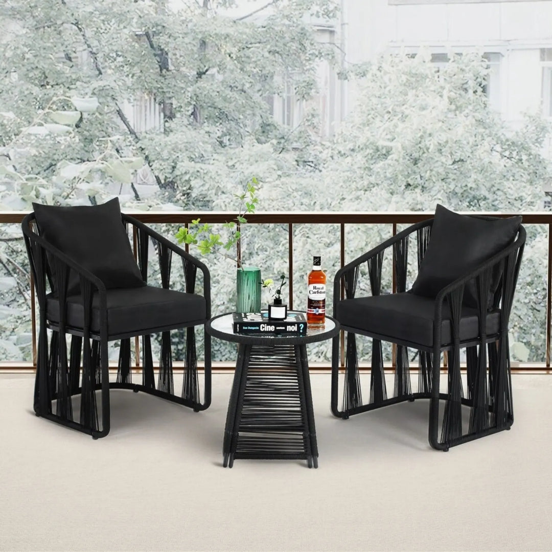 Greer Outdoor Rope 3-Piece Patio Set