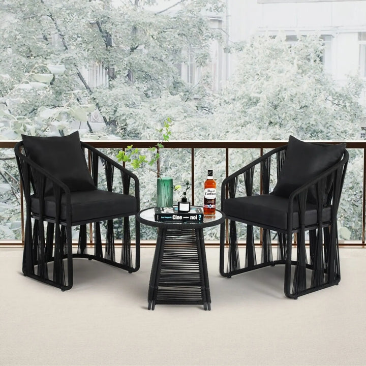 Greer Outdoor Rope 3-Piece Patio Set