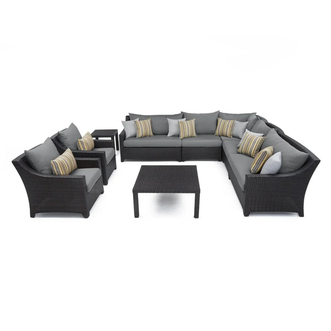 Dahabo All Weather Outdoor Wicker Garden L-Shape Sectional Conversation Set