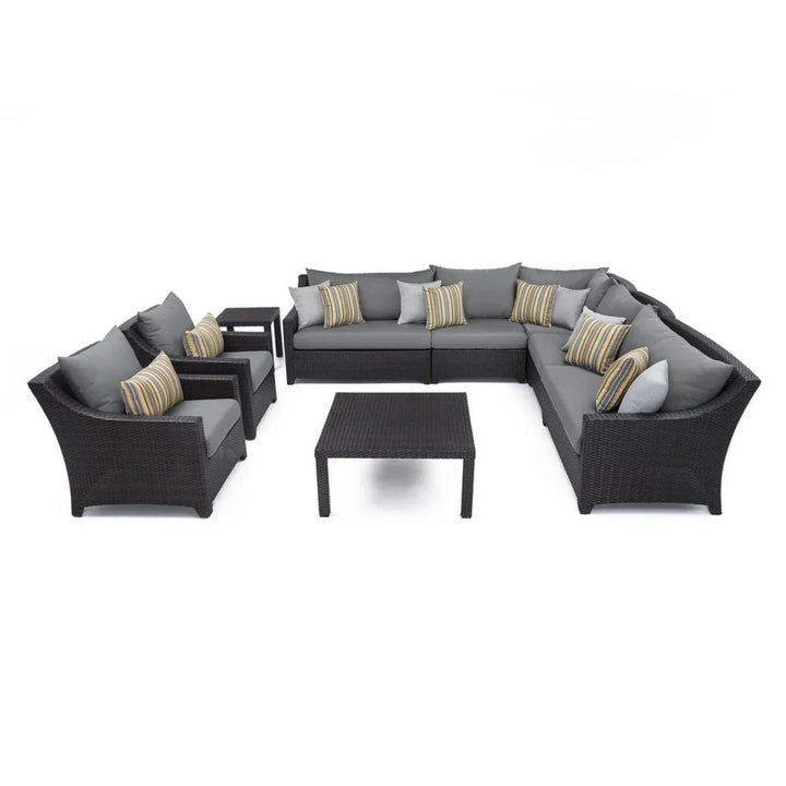 Dahabo All Weather Outdoor Wicker Garden L-Shape Sectional Conversation Set