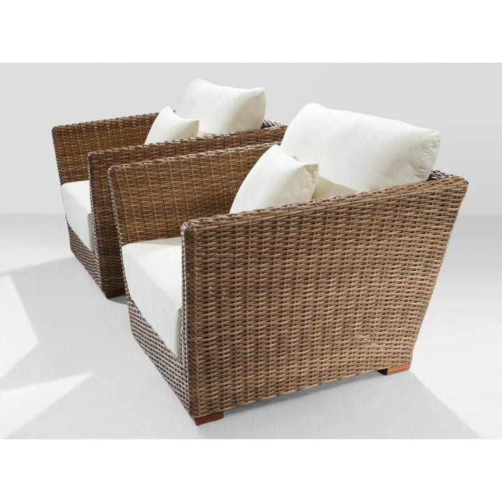 Patricia 5-Piece Outdoor Wicker Sofa Set With 2-Tier Glass Top Tables