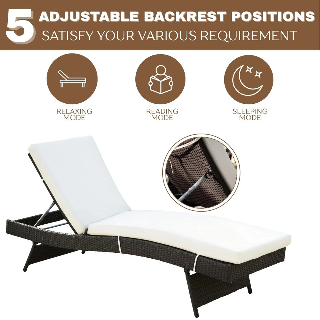 Dima Outdoor All-Weather Wicker Lounger with Cushions