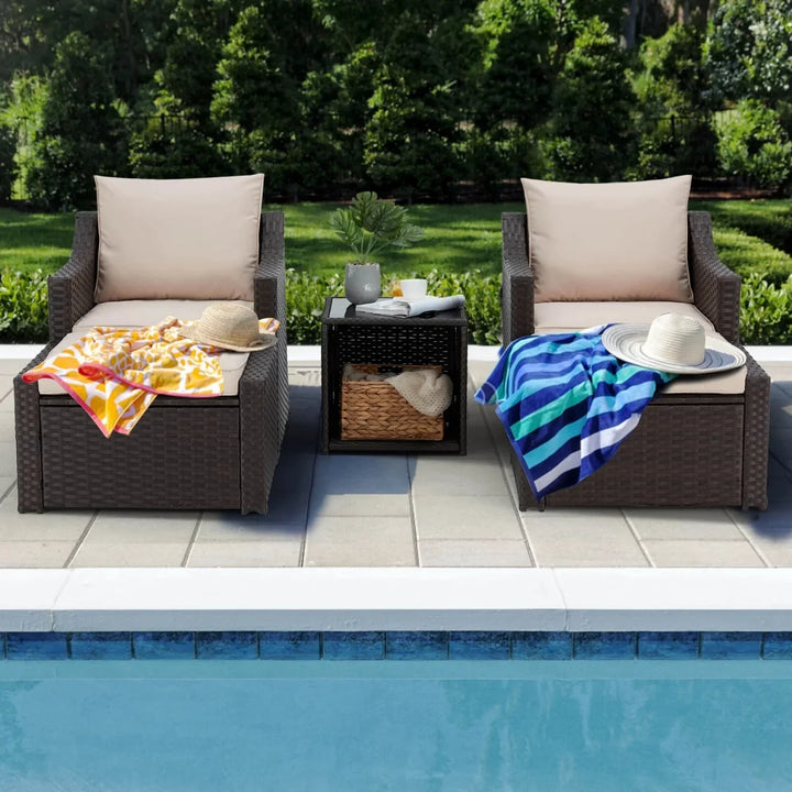 Romilly Outdoor Wicker 5-Piece Patio Sofa Set