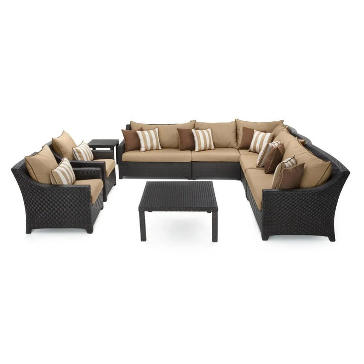 Carmen All Weather Outdoor Wicker Garden L-Shape Sectional Conversation Set