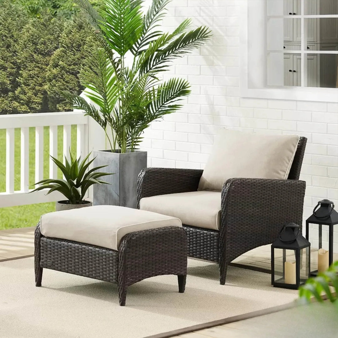 Hemangini Outdoor 4 Piece Patio Wicker Furniture Set