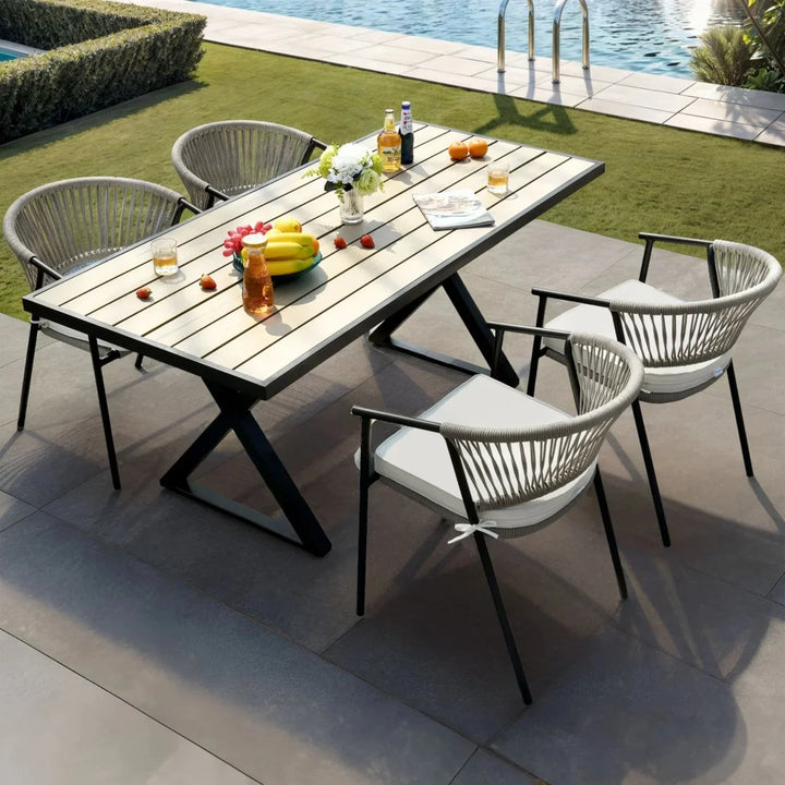 Peizhi 4-Piece Outdoor Rope Patio Dining Chairs