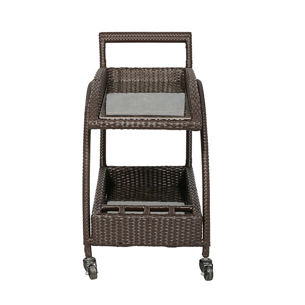 Ivon Outdoor Patio Bar Serving Cart (Brown)