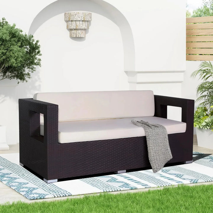 Charita 3-Seater Outdoor Rattan Wicker Patio Sofa