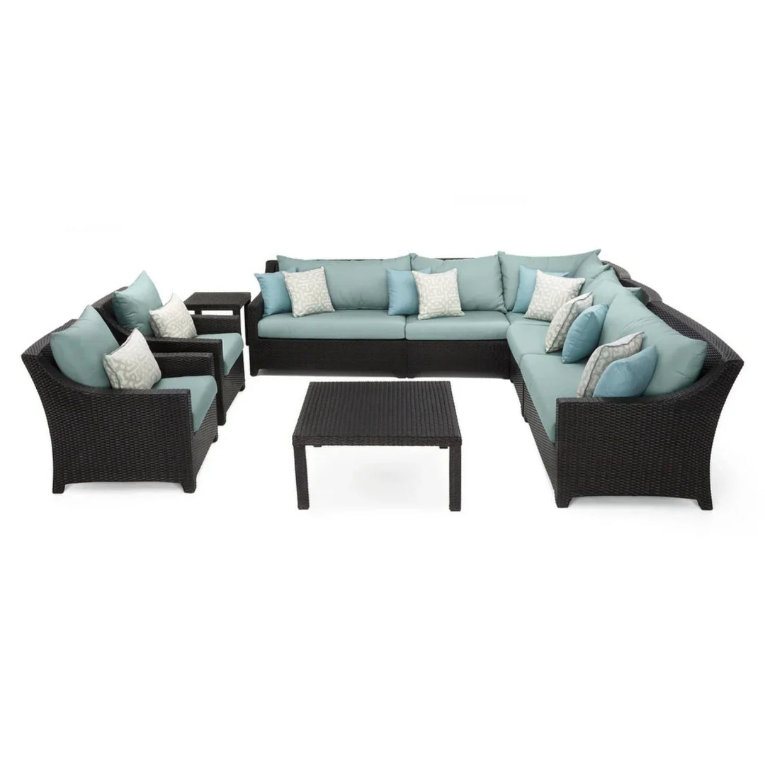 Araceli All Weather Outdoor Wicker Garden L-Shape Sectional Conversation Set