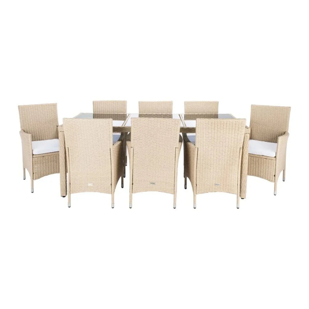 Bongiwe 9-Piece Outdoor Rattan Wicker Dinning Table Set
