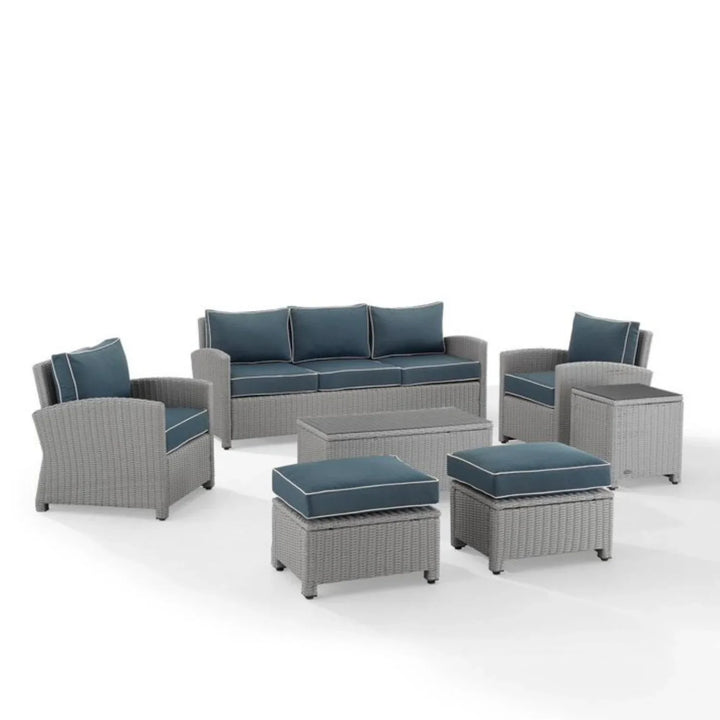 Vittoria 7 Piece Outdoor Wicker Conversation Furniture Set