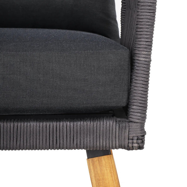 Riley 4-Piece Outdoor Rope Patio Furniture Set with Wood-Top Table