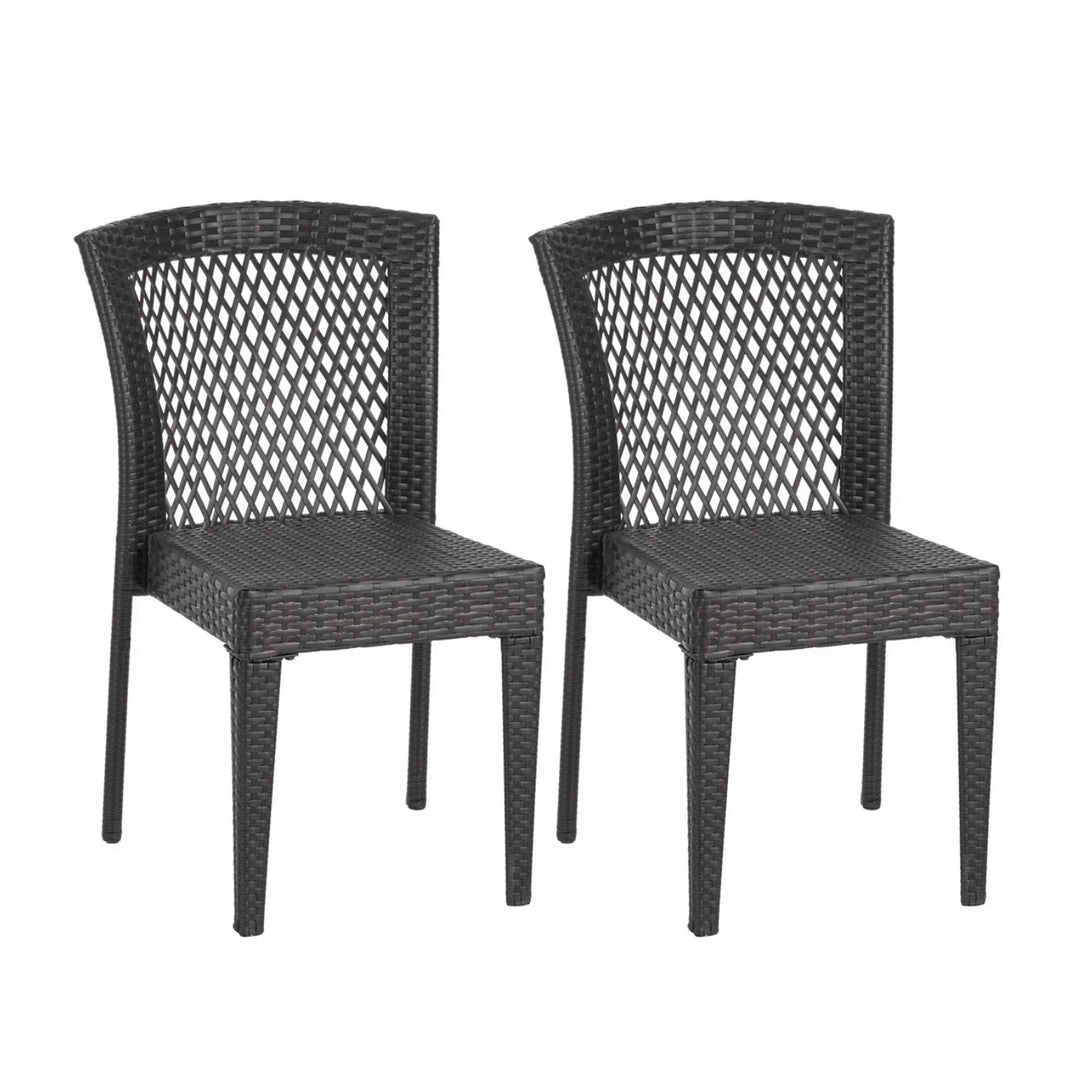 Aminata Outdoor Rattan Wicker Patio Dining Chairs