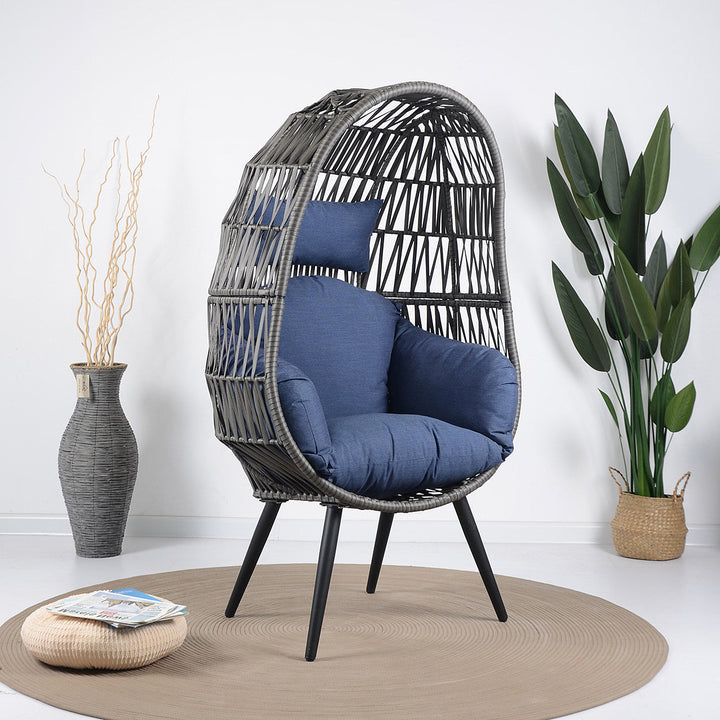 Pino Single Seater Swing Basket For Balcony & Garden (Grey)