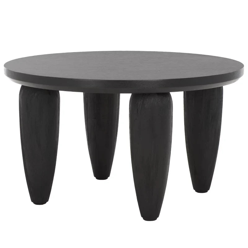 Dariyana Solid Wood Coffee Table for Living Room in Complete Black Colour
