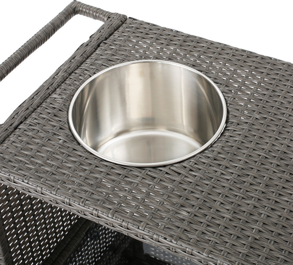 Sasc Outdoor Patio Bar Serving Cart (Grey)