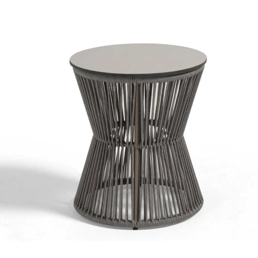 Sawyer Outdoor Rope 4-Piece Patio Sofa Set with Glass Top Tables