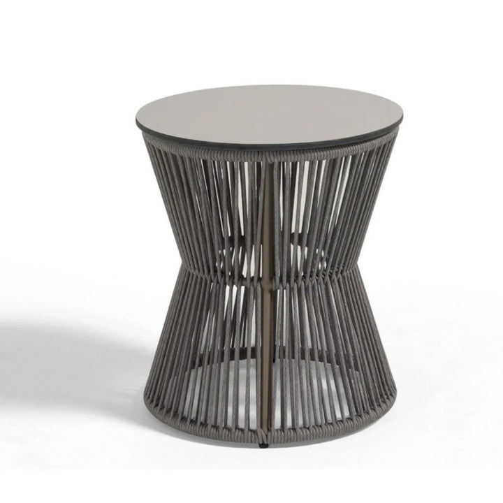 Sawyer Outdoor Rope 4-Piece Patio Sofa Set with Glass Top Tables