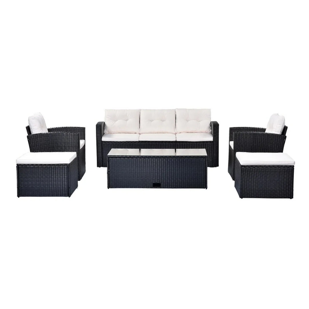 Rosario 6 Piece Outdoor Conversation Set All Weather Wicker Sectional Sofa