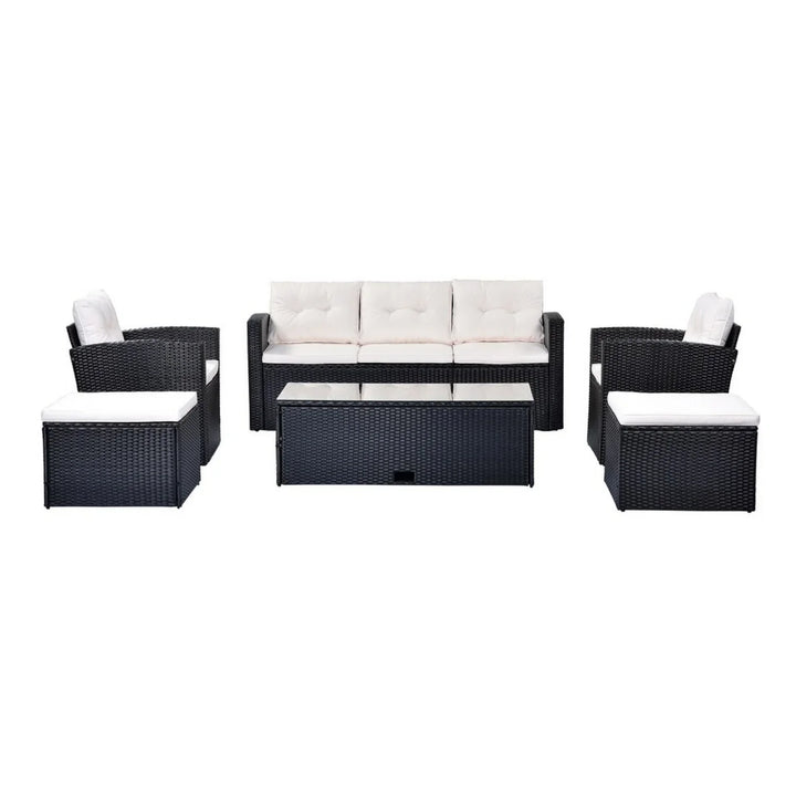 Rosario 6 Piece Outdoor Conversation Set All Weather Wicker Sectional Sofa